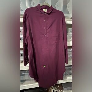 Jaded Gypsy Women's Button-Down Shirt Dress in Deep Plum